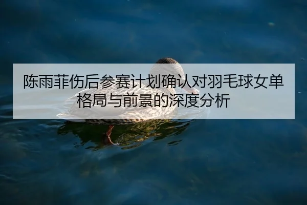 陈雨菲伤后参赛计划确认对羽毛球女单格局与前景的深度分析